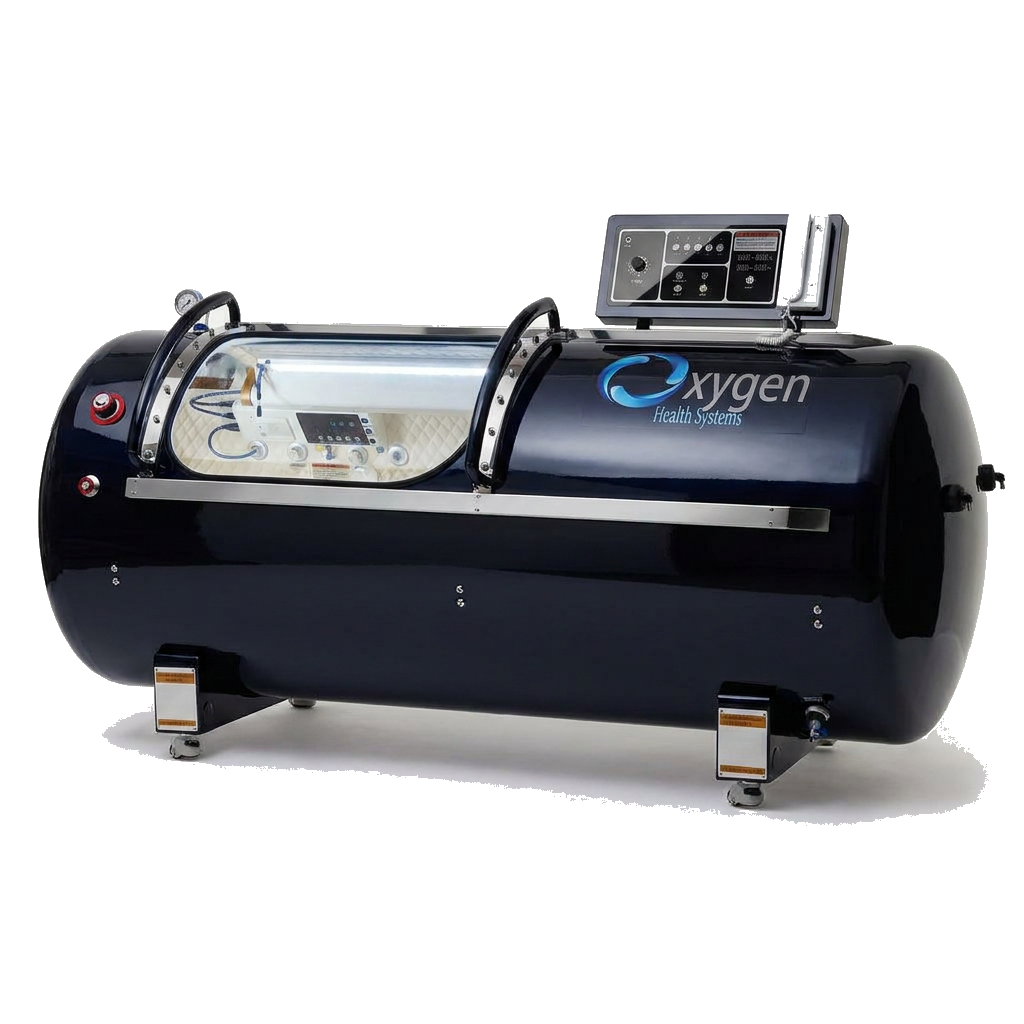 30-inch hard-shell hyperbaric chamber in Navy Blue